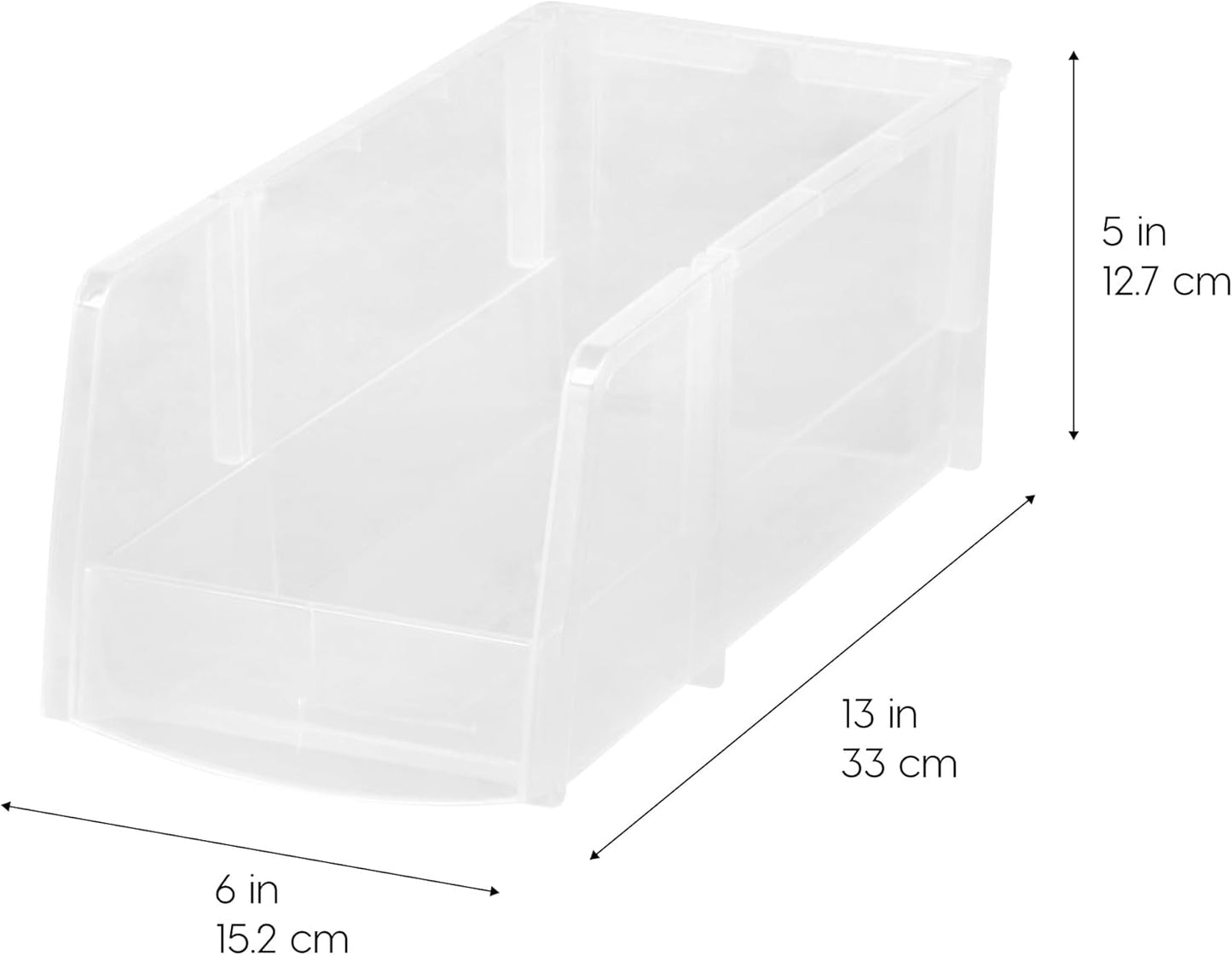 Clear Plastic Stackable Storage Bins, Large- 8 Pack