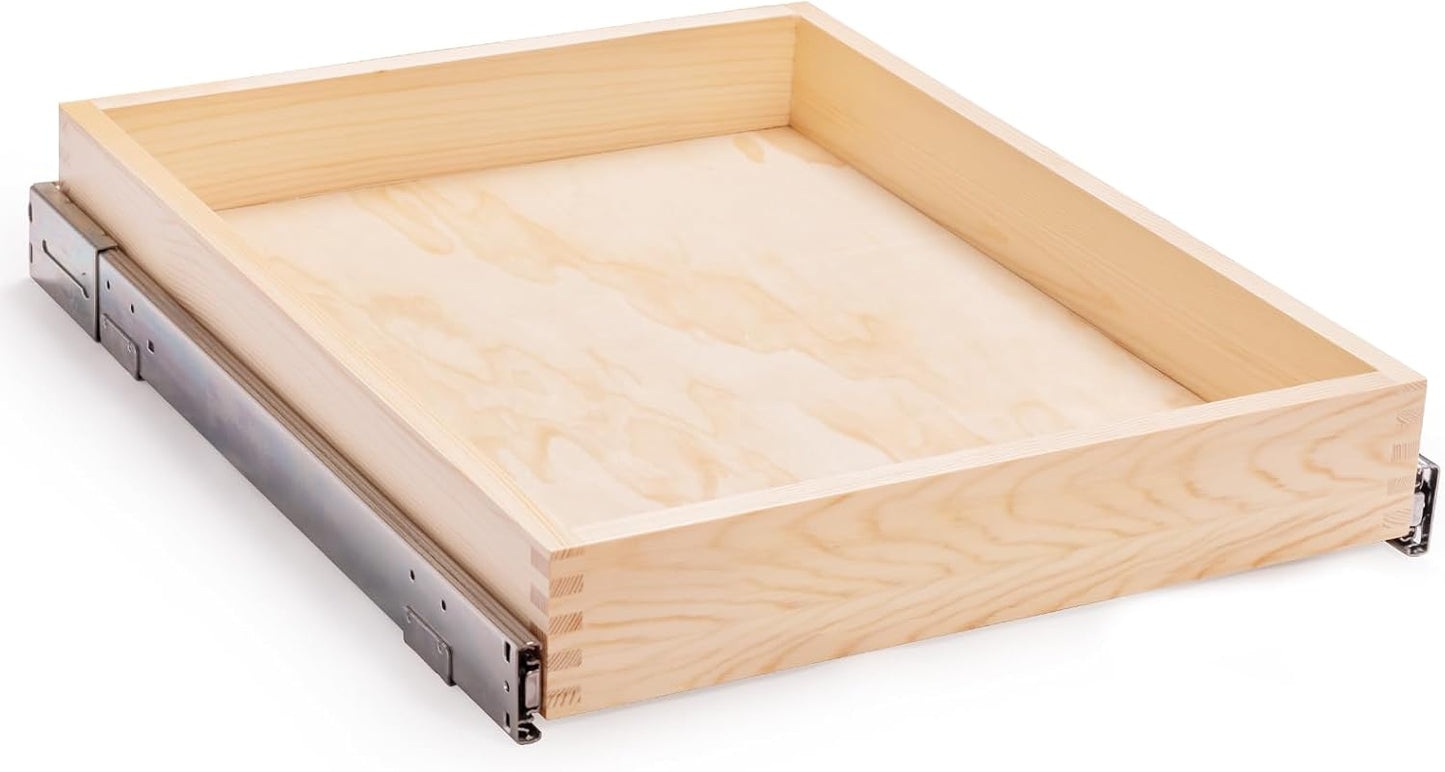 26''W x 21''D x 3''H Pull Out Cabinet Drawer Soft Close Slide Out Wood Organizer for Kitchen