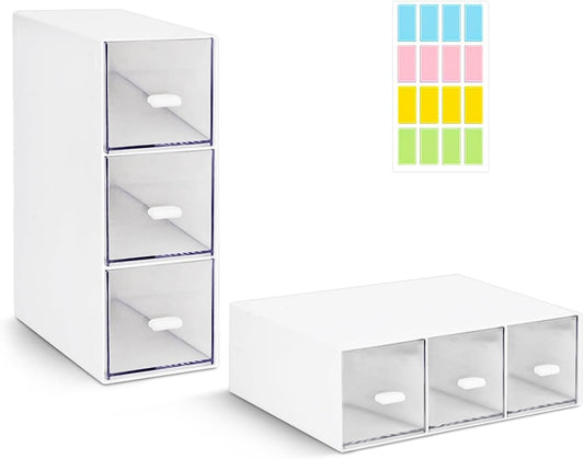 2 Pcs Plastic Tea Bag Organizer with 3 Drawers
