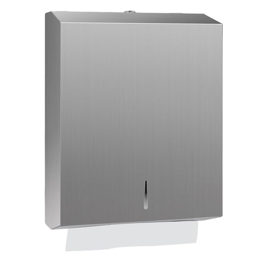 Paper Towel Dispenser Wall Mount, Brushed Stainless Steel Commercial Paper Towel Holder with Lock