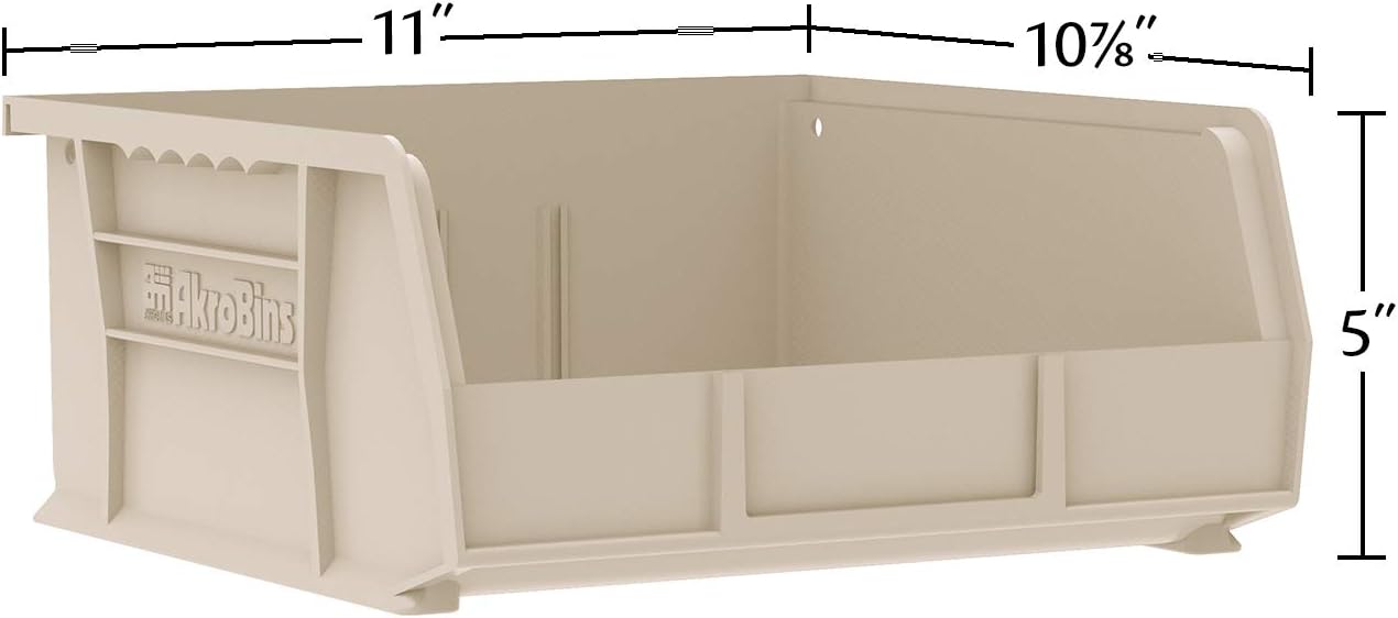 30235 AkroBins Plastic Storage Bins, Space-Saving Stackable Bins for Garage, Pantry