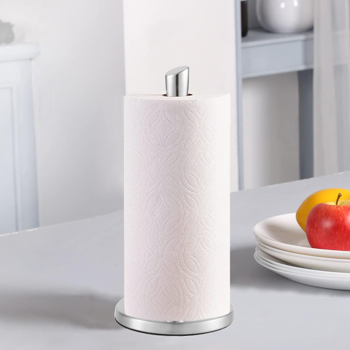 Paper Towel Holder countertop, Free-Standing Kitchen roll Holder for Kitchen Bathroom