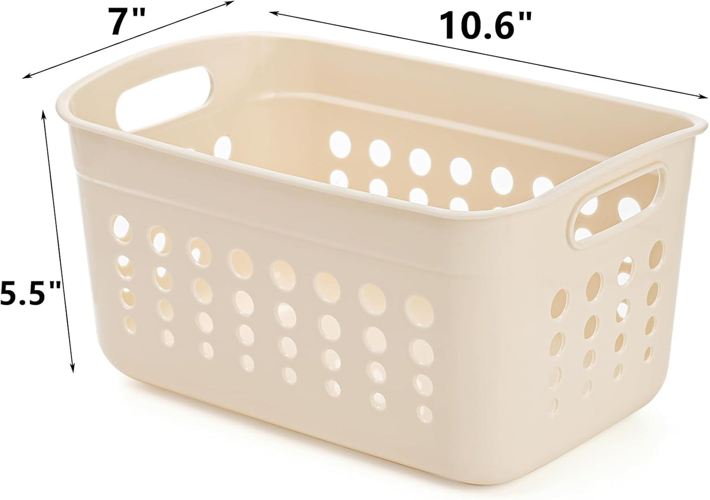 9 Pack Plastic Storage Basket, Small Pantry Organizer Basket Bins