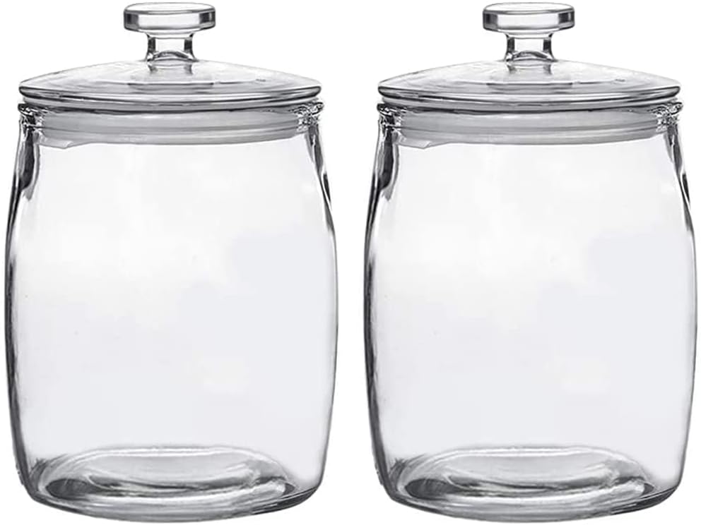 Half Gallon Glass Jars with Lid, Wide Mouth Cookie Jars Set of 2, Apothecary Jar for Candy