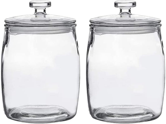 Half Gallon Glass Jars with Lid, Wide Mouth Cookie Jars Set of 2, Apothecary Jar for Candy