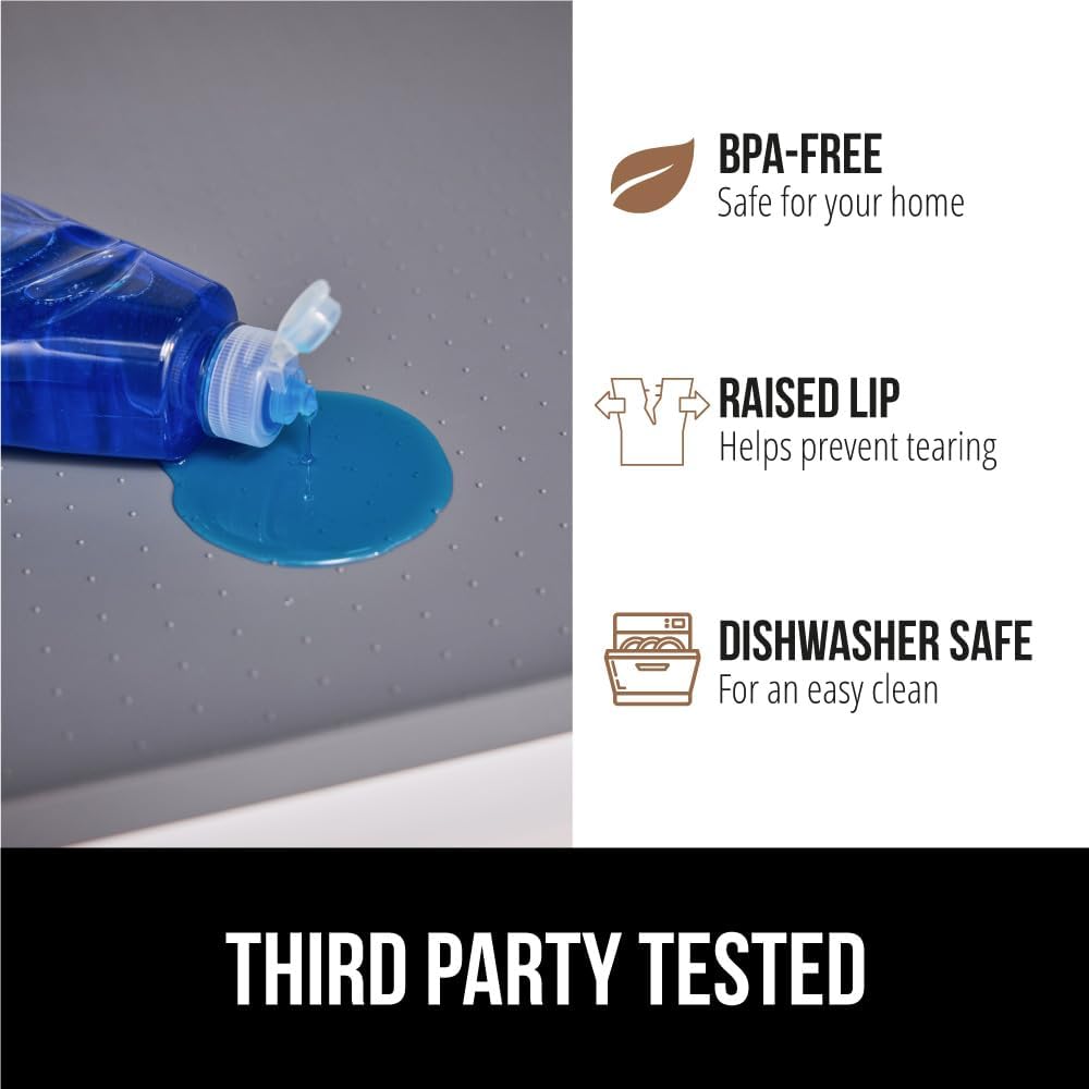 Waterproof Silicone Under Sink Mat with Raised Lip for Kitchen and Bathroom, 34 x 22 in