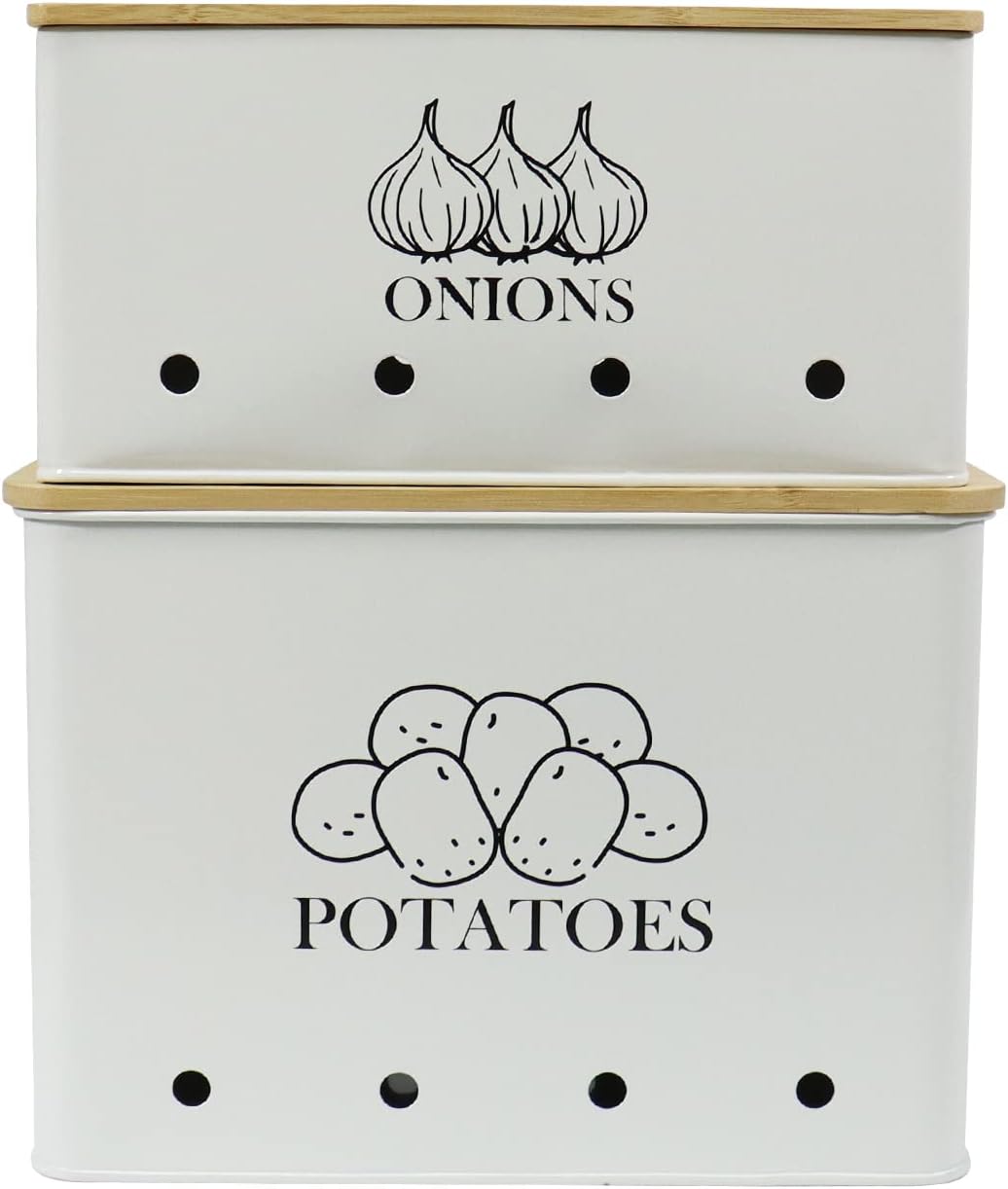 Potato Onion Kitchen Storage Canisters,Storage Bin For Kitchen 2 Pack Set,potatoe