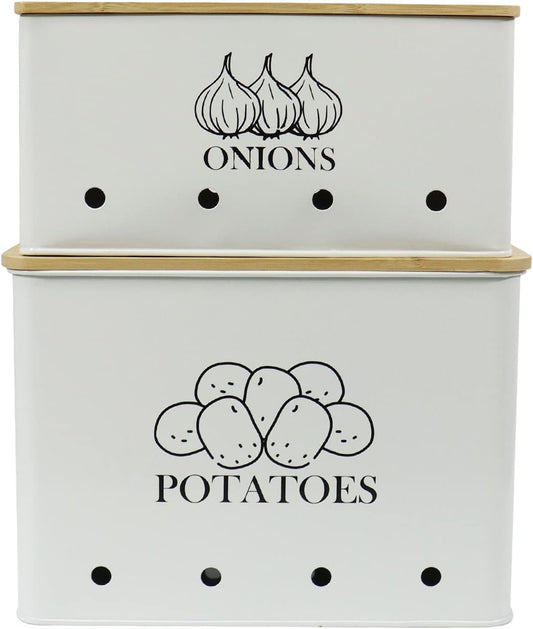 Potato Onion Kitchen Storage Canisters,Storage Bin For Kitchen 2 Pack Set,potatoe