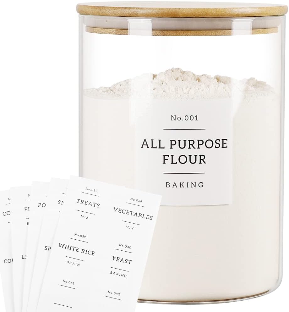 Large Glass Storage Jars With Airtight Bamboo Lid
