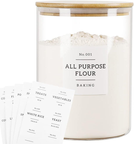Large Glass Storage Jars With Airtight Bamboo Lid