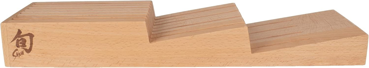Drawer Knife Tray, 7 Slot Wooden Knife Holder, Genuine Beechwood