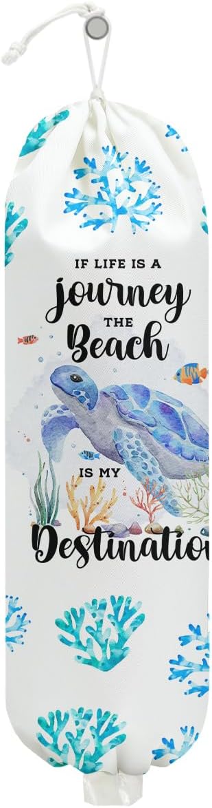Sea Turtle Plastic Bag Holder, Wall Mount Grocery Bag Holder, Plastic Storage bag