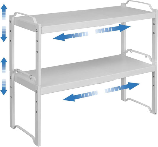 2 Pack Expandable Kitchen Cabinet Shelves Organizers