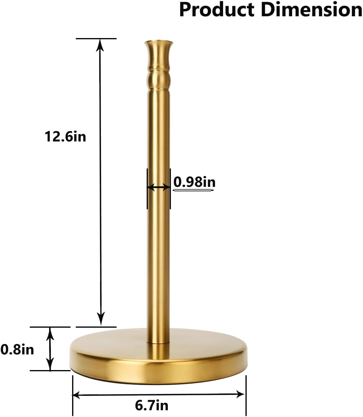 Paper Towel Holder, Stainless Steel Heavy Base (2LBS in Weight, and 6.7inch in Diameter)