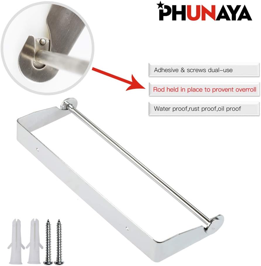 Under Cabinet Paper Towel Holder Wall Mount for Home Kitchen,Stainless Steel for Large Rolls-Chrome
