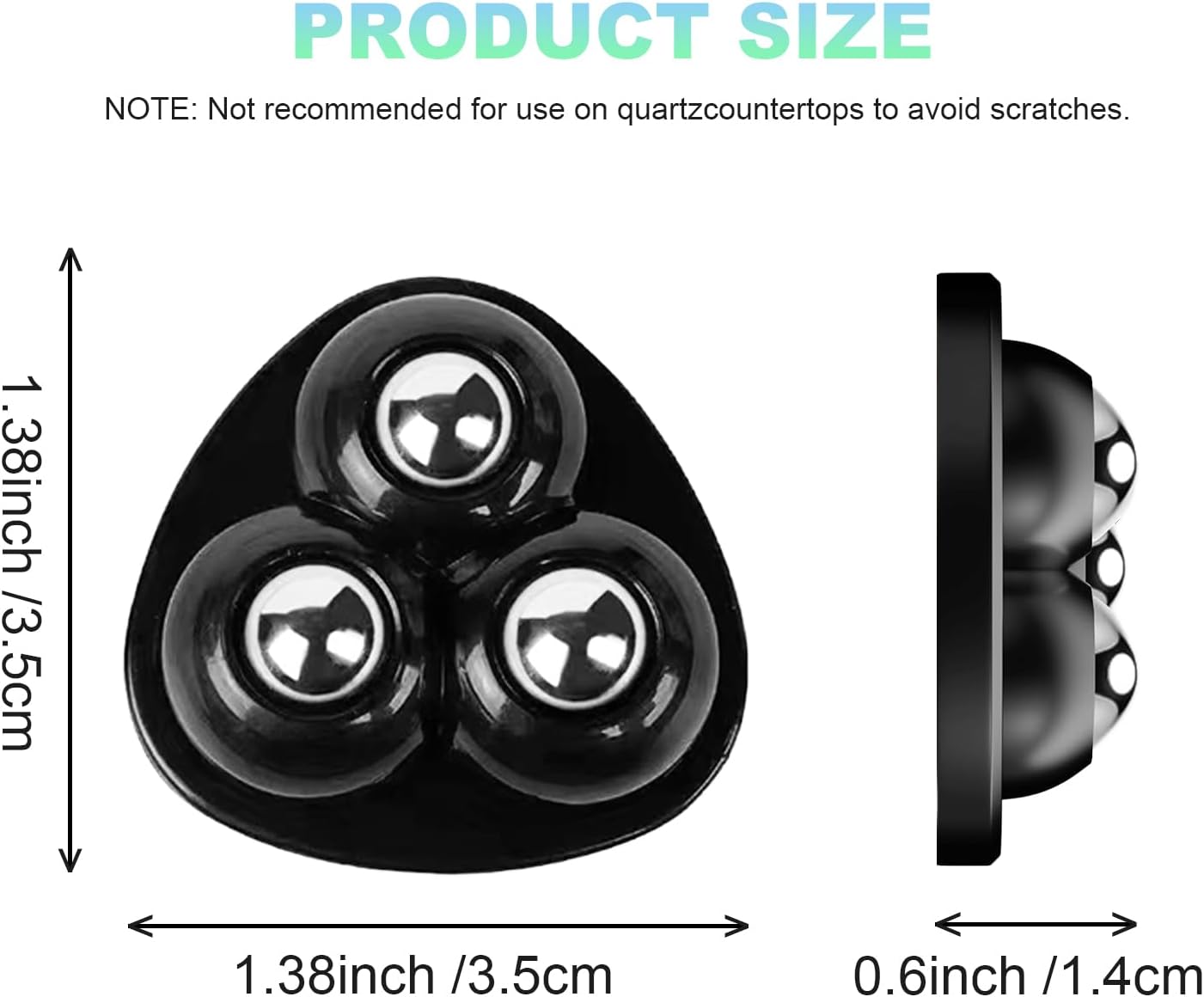 Appliance Casters - Furniture Sliders & Appliance Rollers for Kitchen, Coffee Machine, Blender, Oven - Helps Mom or Wife Easily Solve Countertop Sliding (Black, 8pcs)