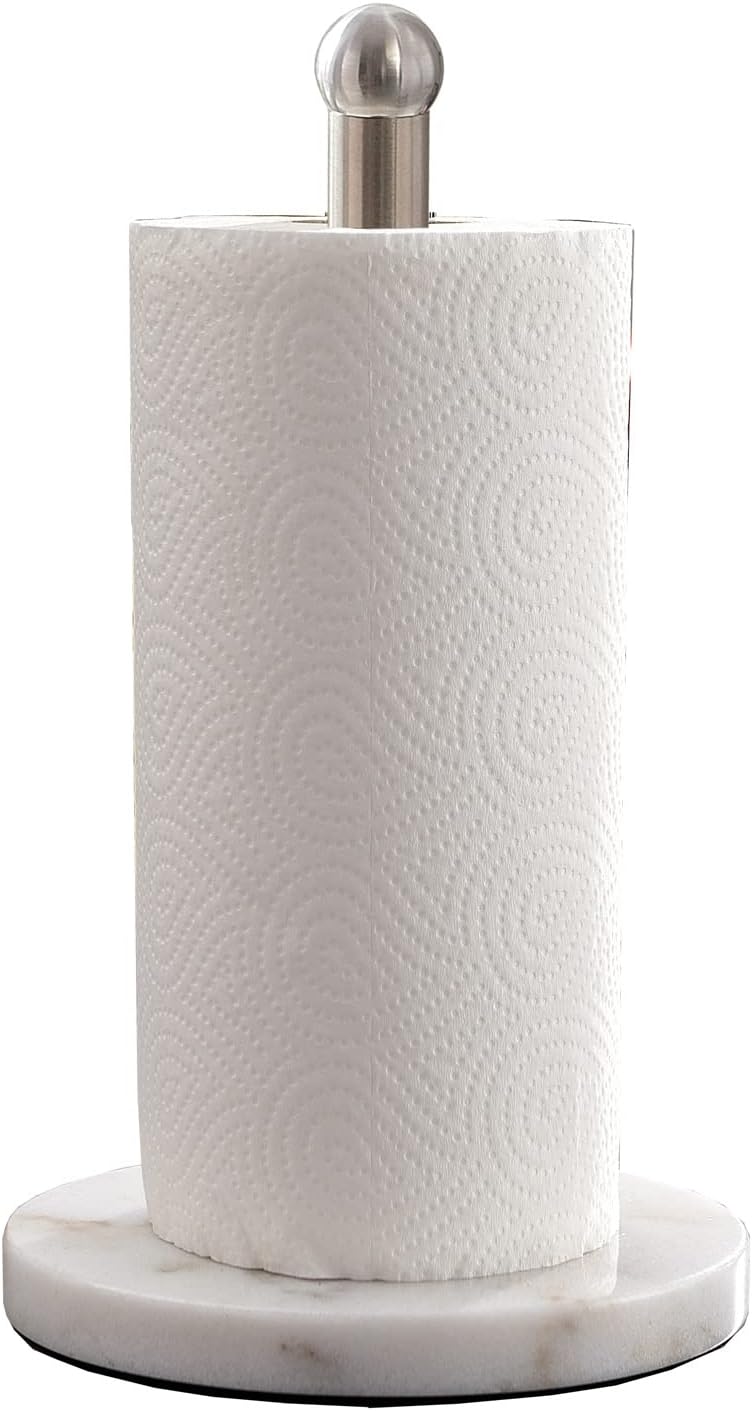 Paper Towel Holder with Sturdy Marble Base, Freestanding Paper Towel Holder Countertop