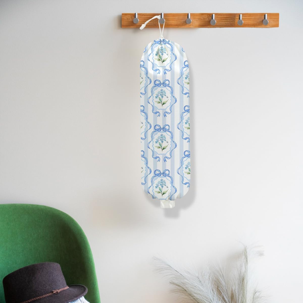 Bow Plastic Bag Holder, Wall Mount Grocery Bag Holder for Plastic Bags