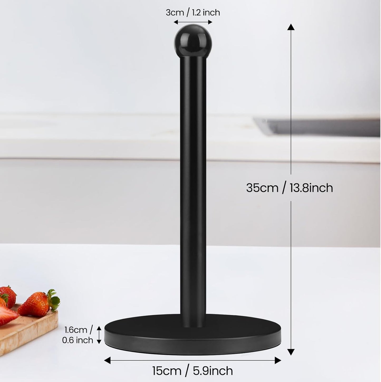 Paper Towel Holder, Black Kitchen Paper Towels Holder Stand