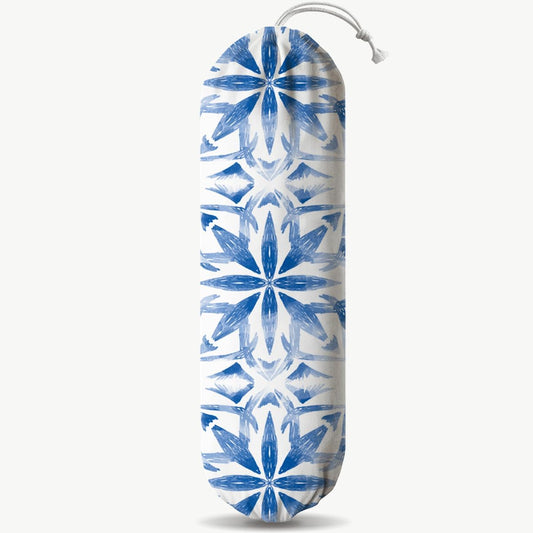 Navy Blue Plastic Bag Holder, Reusable Grocery Bags Holder