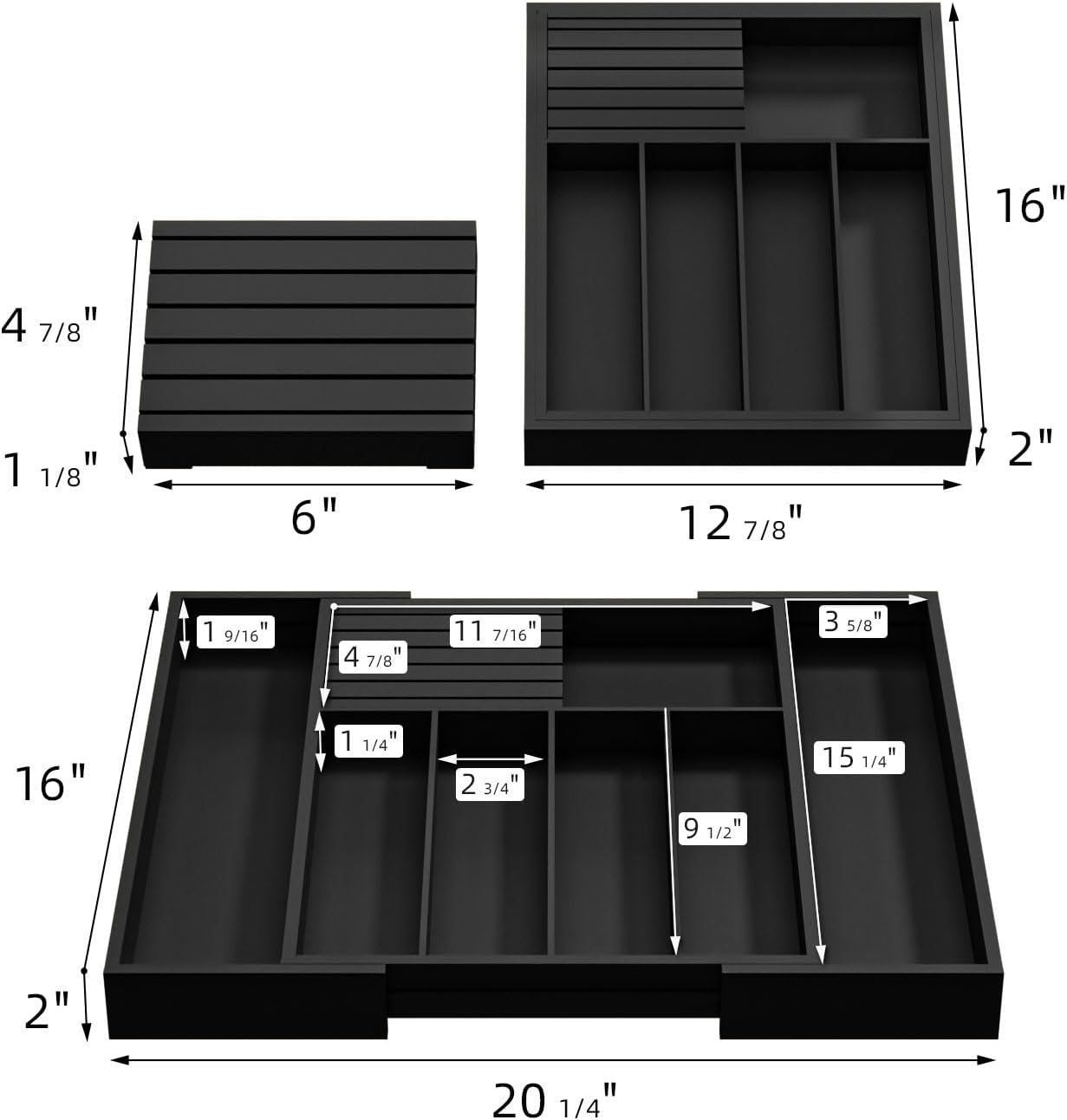 Utensil Organizer Silverware Tray for Drawer