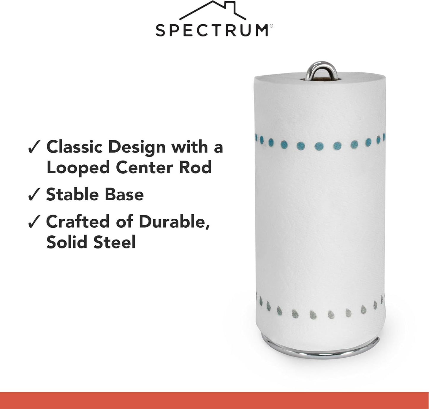 Chrome Paper Towel Holder Countertop Kitchen Organizer