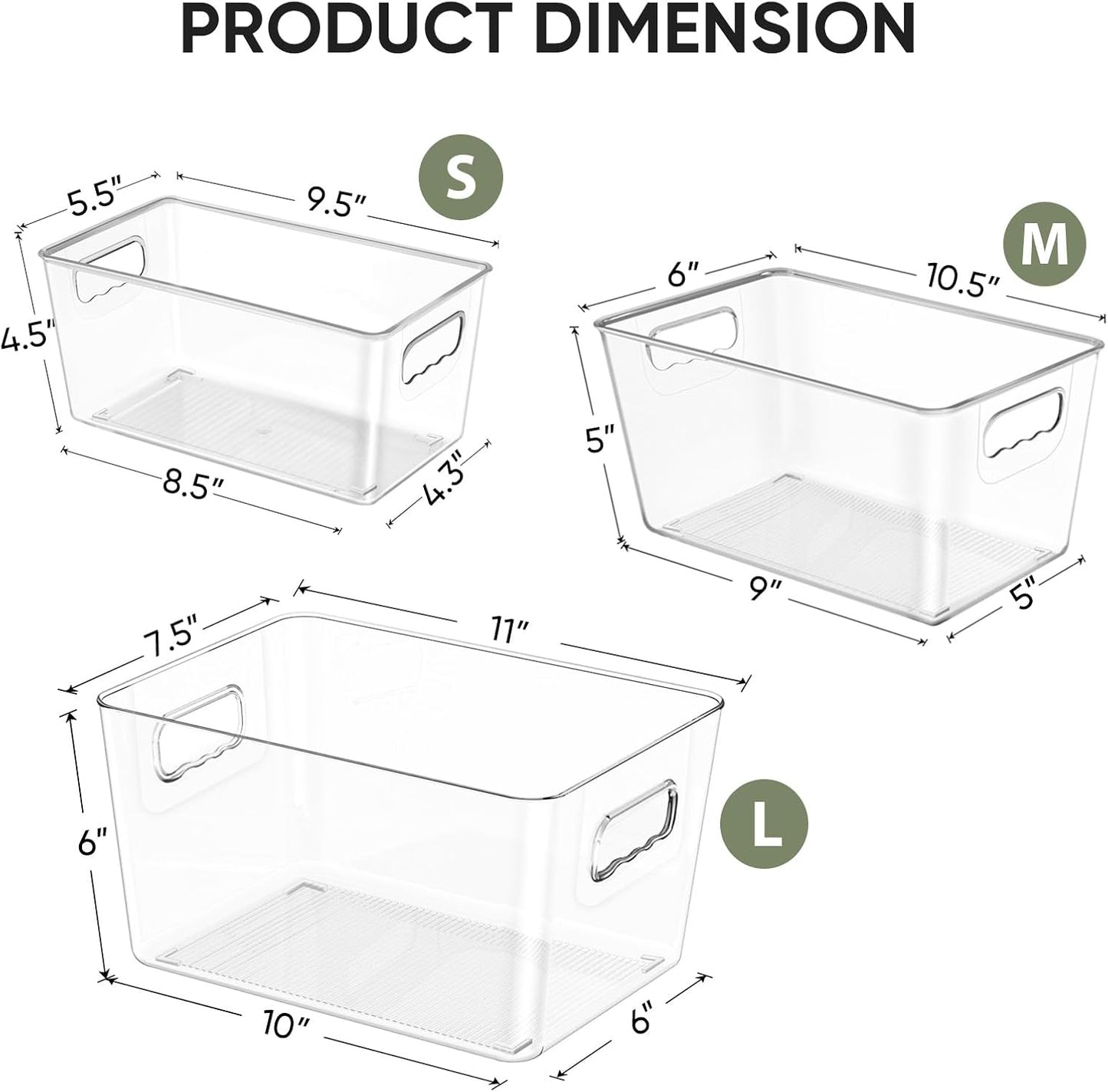 Clear Plastic Storage Bins, Pantry Organization