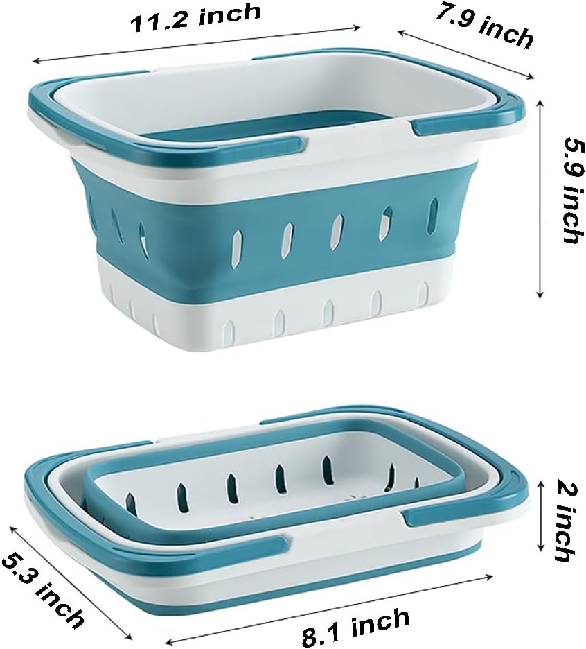 Plastic Caddy for Cleaning Supplies Products, Storage Collapsible Basket with Handles