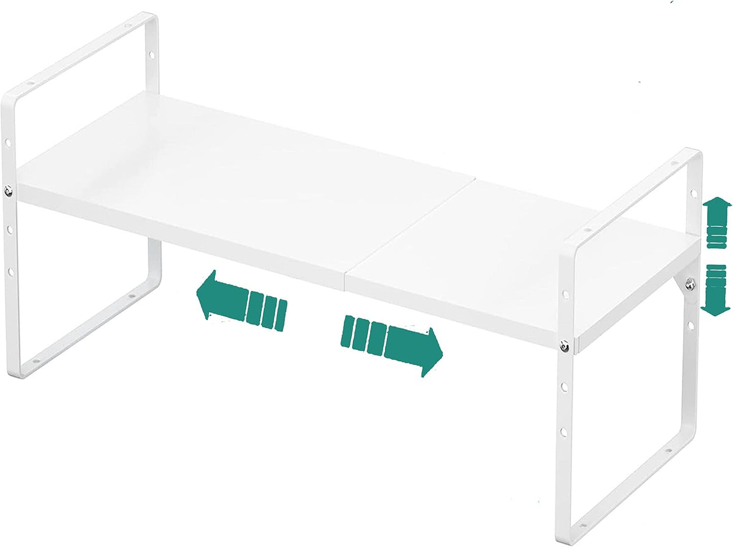 Expandable Cabinet Shelf Organizer Rack, Stackable Kitchen Counter Storage Shelves Stand