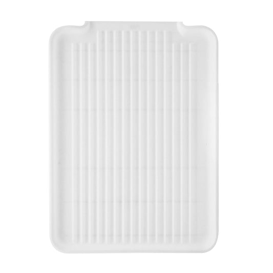 Dish Drain Board and Drying Rack Tray for Kitchen Counter, Plastic Drainboard with Raised Ridges