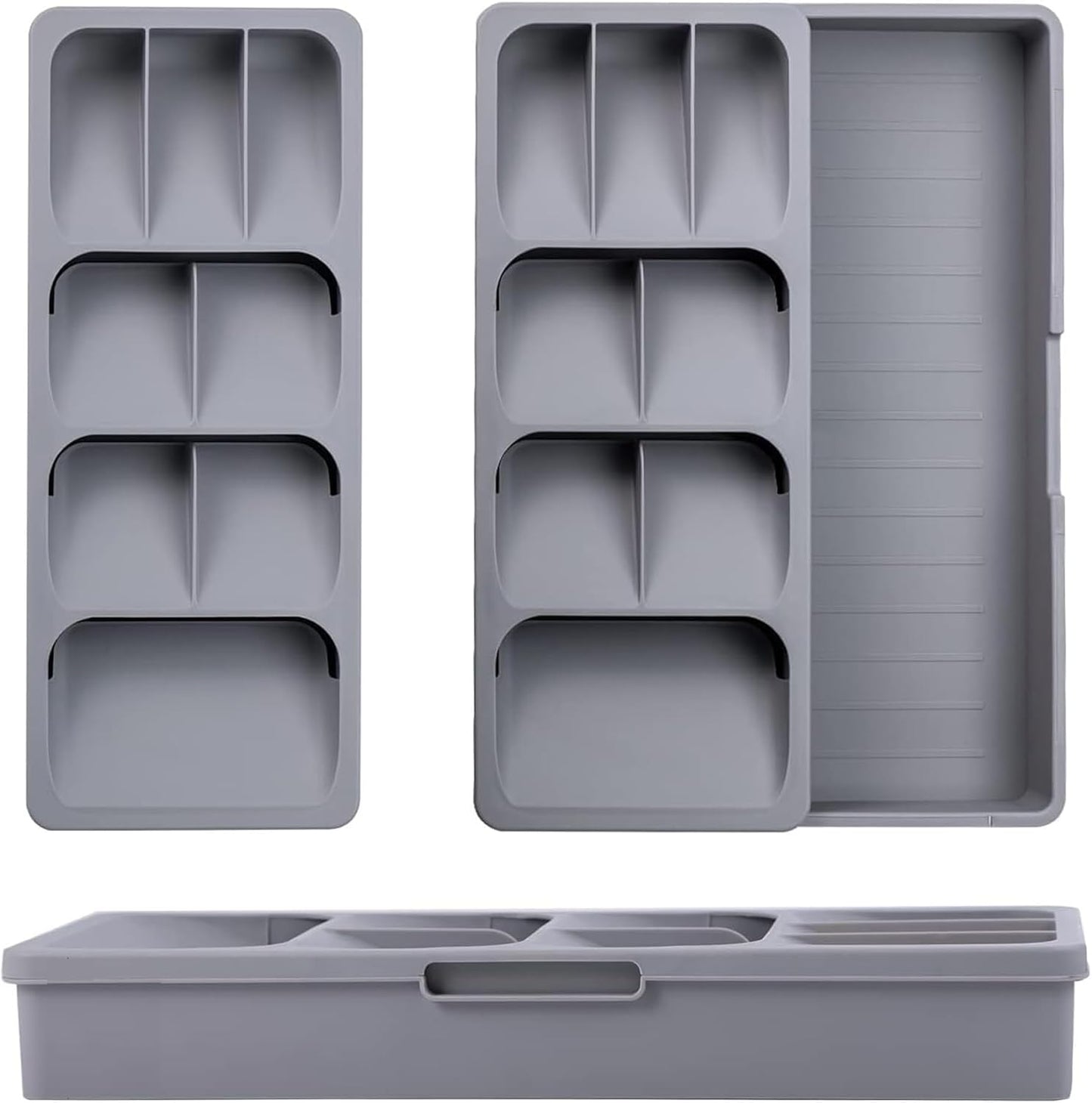 Silverware Drawer Organizer with Expandable Tray for Kitchen Drawer