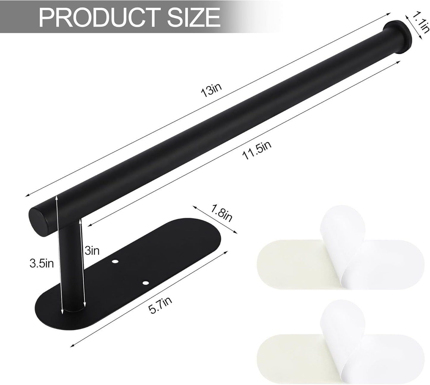Paper Towel Holder Under Cabinet, Self Adhesive or Drilling Paper Towel Holder, for Kitchen