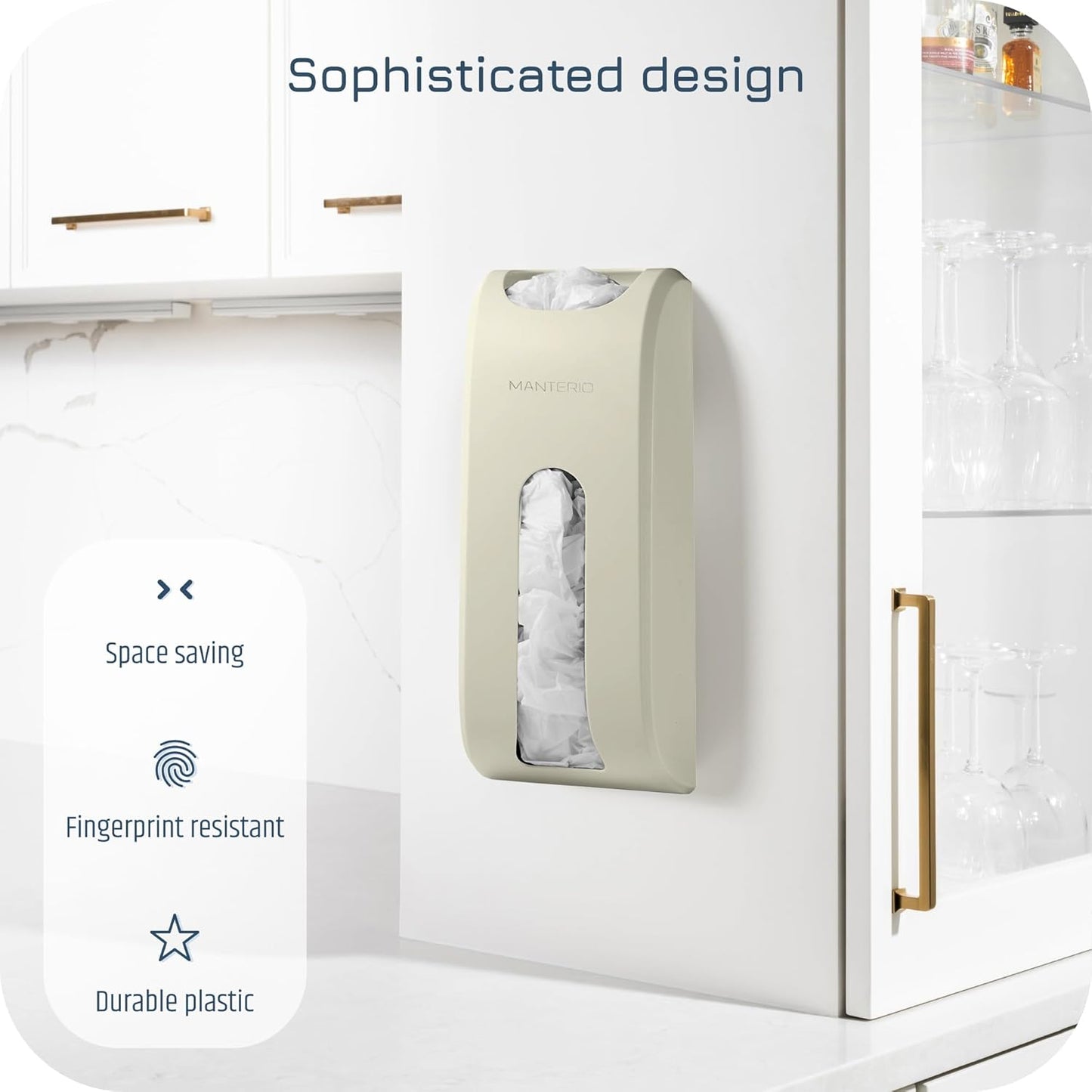 Wall Mount Plastic Bag Organizer | Durable Plastic Grocery Bag Saver | Smudge Proof
