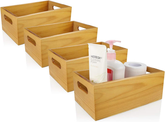 A Selected Pine Wood Organizer Open Box 4 Packs