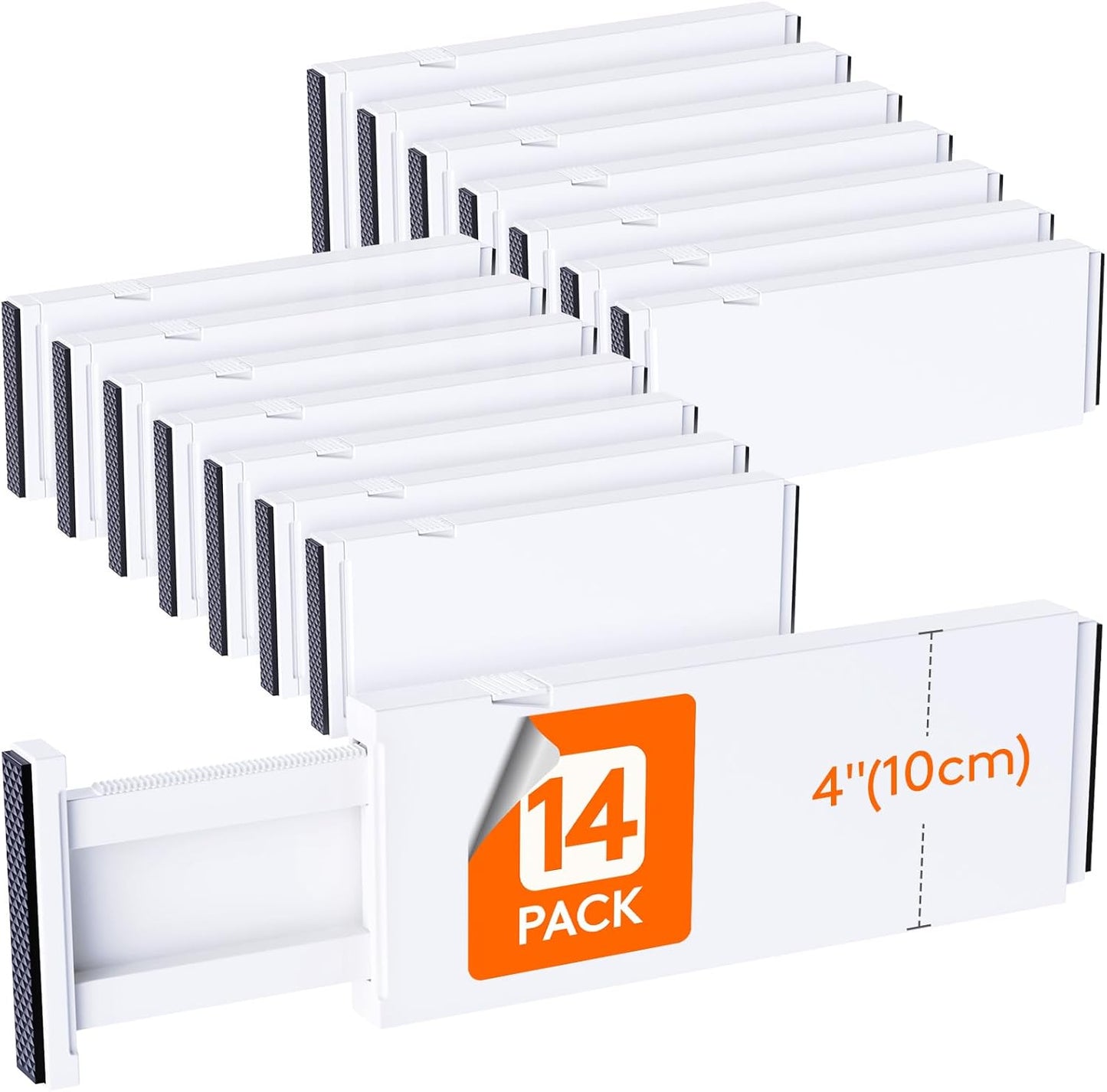 14 Pack Drawer Dividers for Clothes, 10.9-16" Adjustable Drawer Organizers