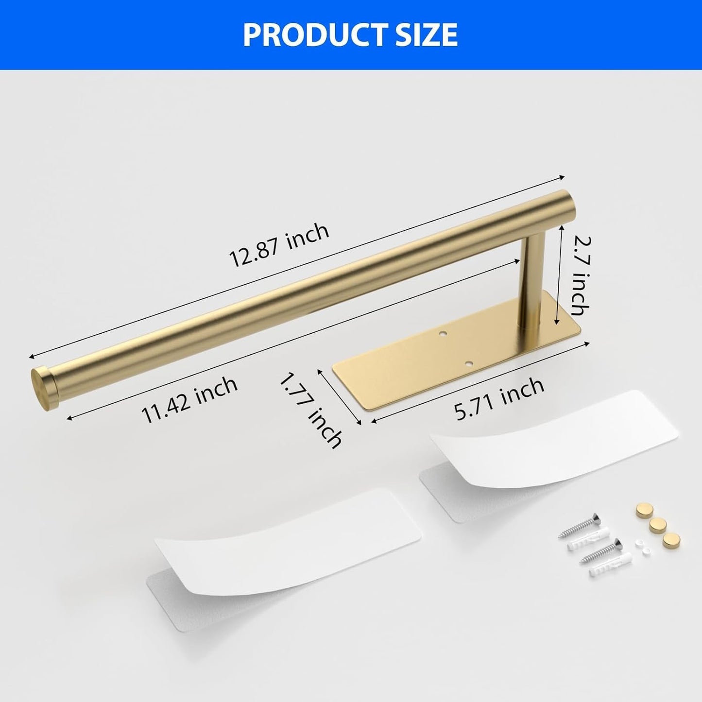 Paper Towel Holder Under Cabinet, Self-Adhesive,No Drilling, Stainless Steel