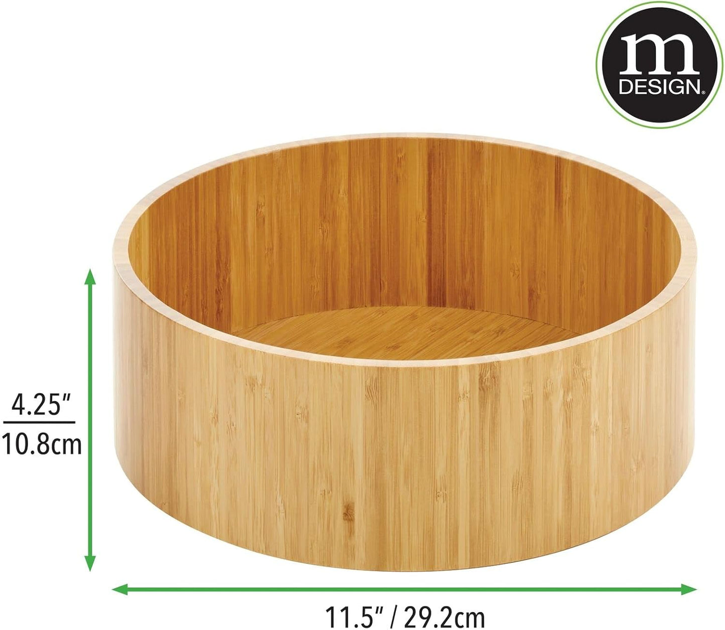 Lazy Susan Turntable Bamboo Spinner for Kitchen Cabinet, Pantry, Fridge, Cupboards, or Counter