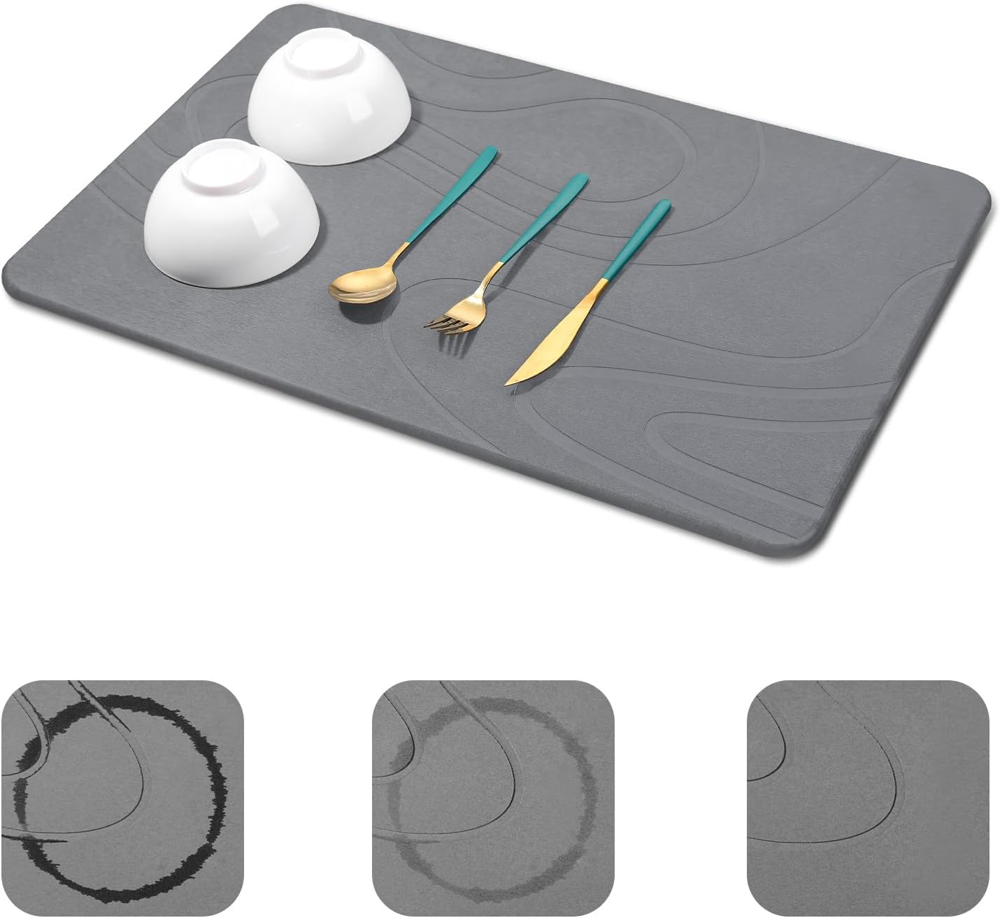 Large Stone Drying Mat for Kitchen Counter