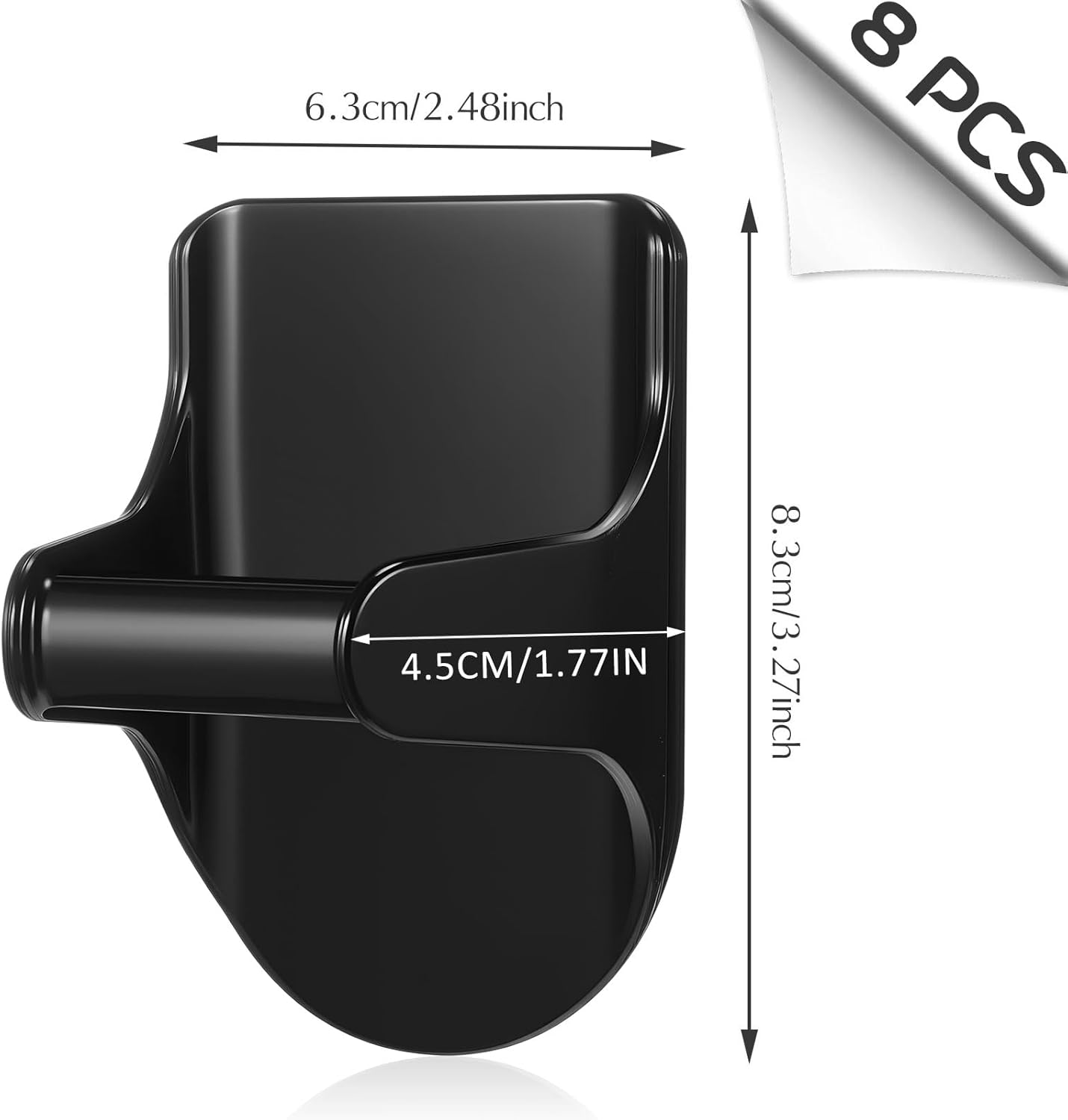 4 Pcs Wall Mount Spray Bottle Hooks Holder Spray Bottle Hanger Adhesive Hook to Create Storage Space Rack Organizer Hanger for Cabinet Kitchen Variety Surfaces (Black)