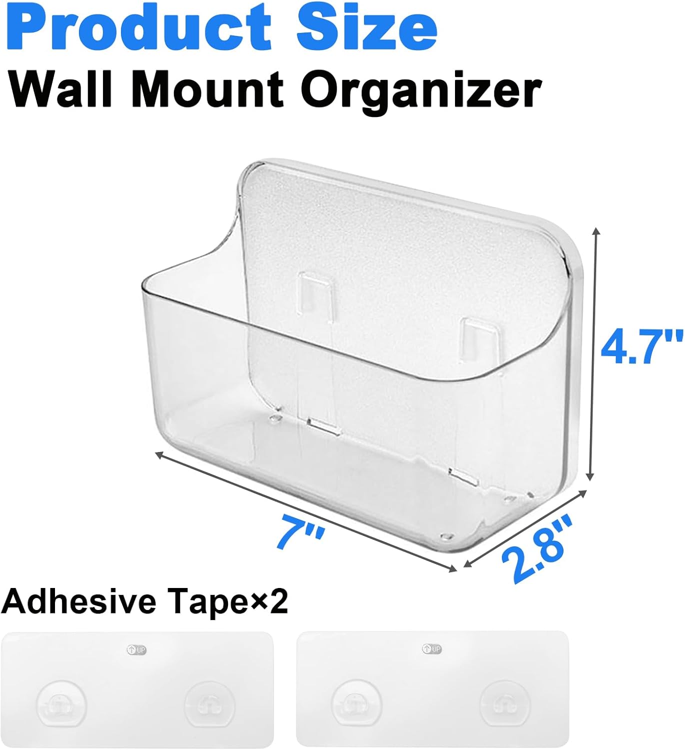 Acrylic Wall Mount Organizer, Self Adhesive Organizer for Wall, Cabinet Door Organizer