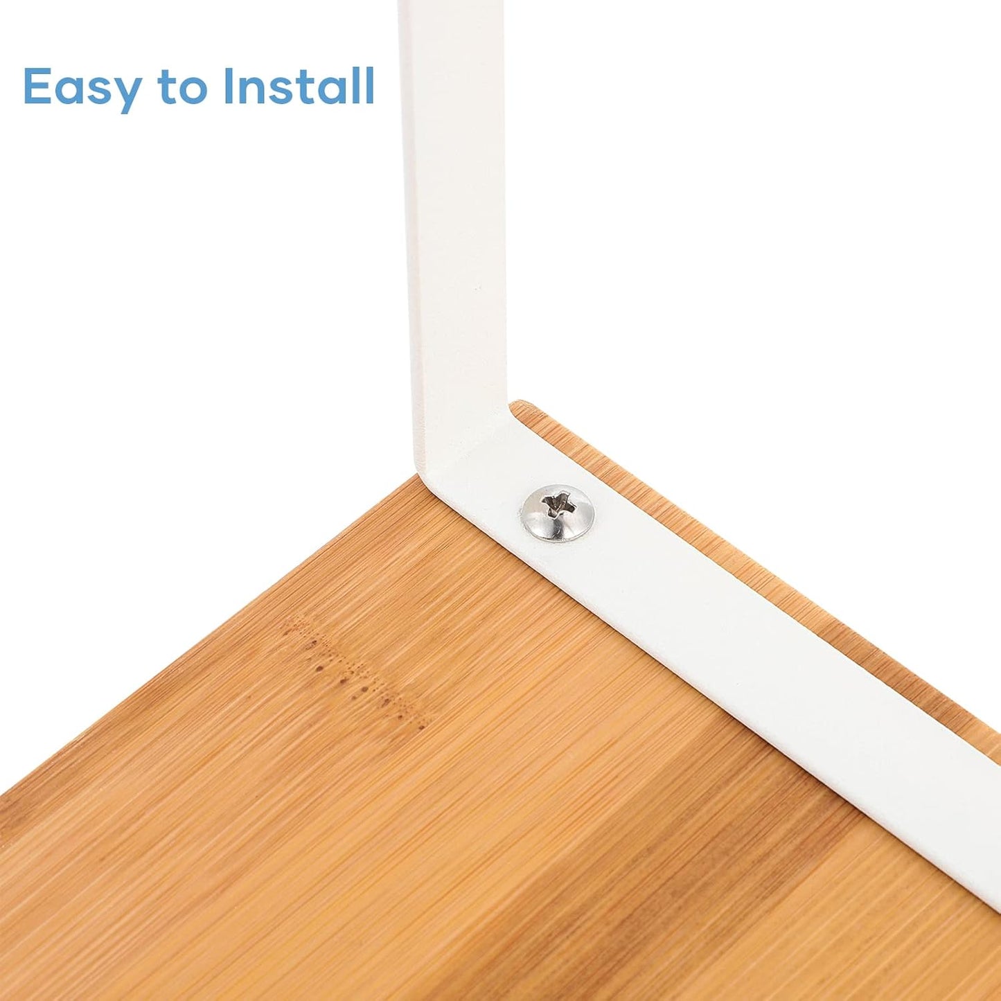 Kitchen Cabinet and Counter Shelf Organizer, Stackable & Expandable, White and Natural