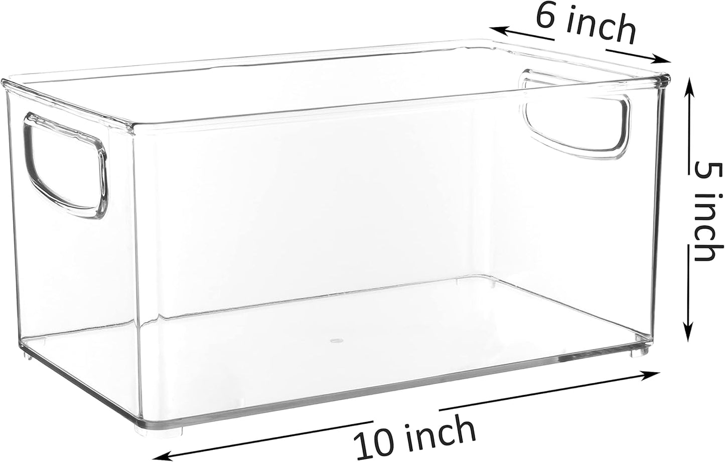 2 Pack Stackable Plastic Storage Organizer Container Bin