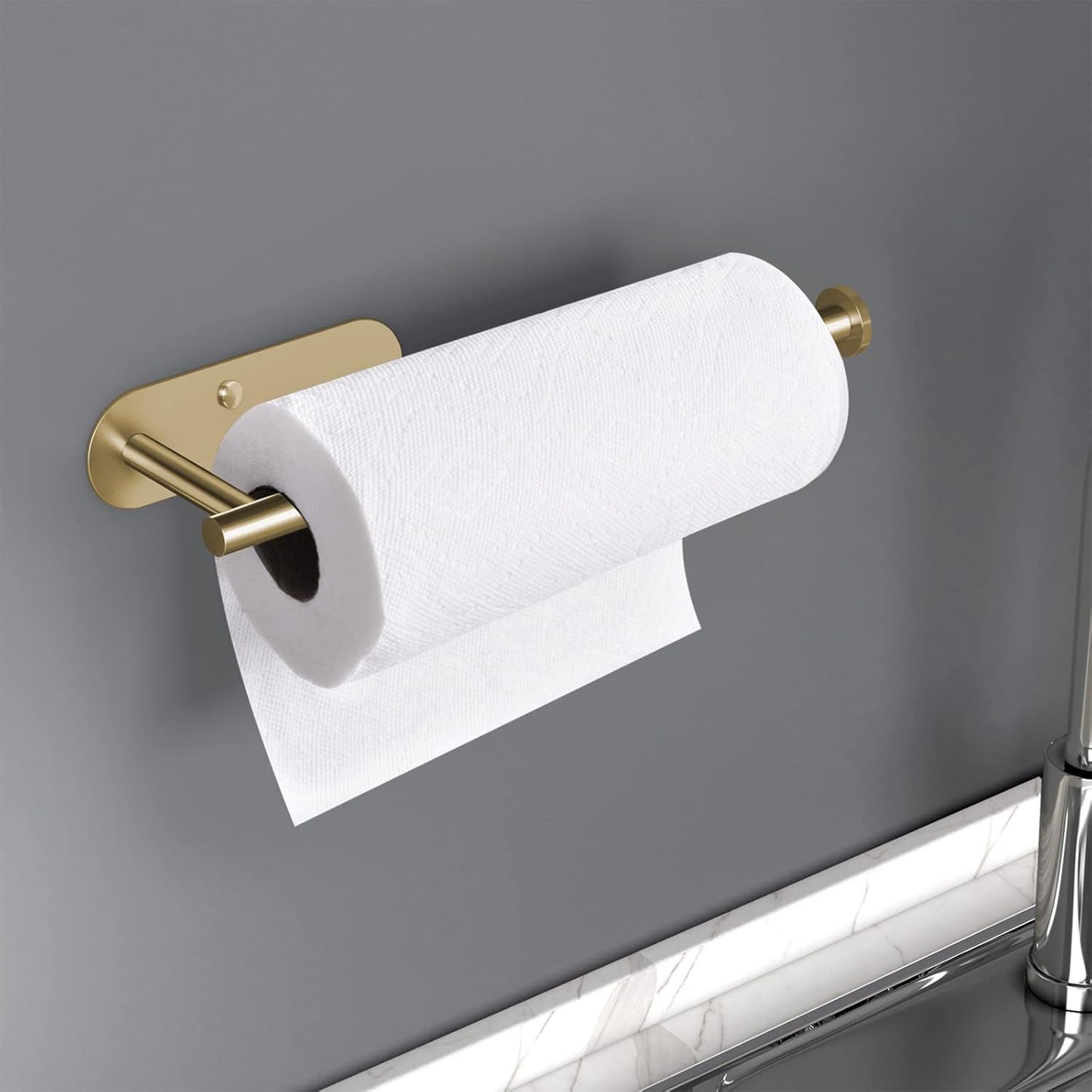 Adhesive Paper Towel Holder Under Cabinet Wall Mount for Kitchen Paper Towel