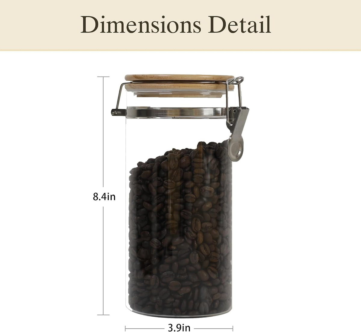 Glass Coffee Canister Coffee Containers for Ground Coffee Co