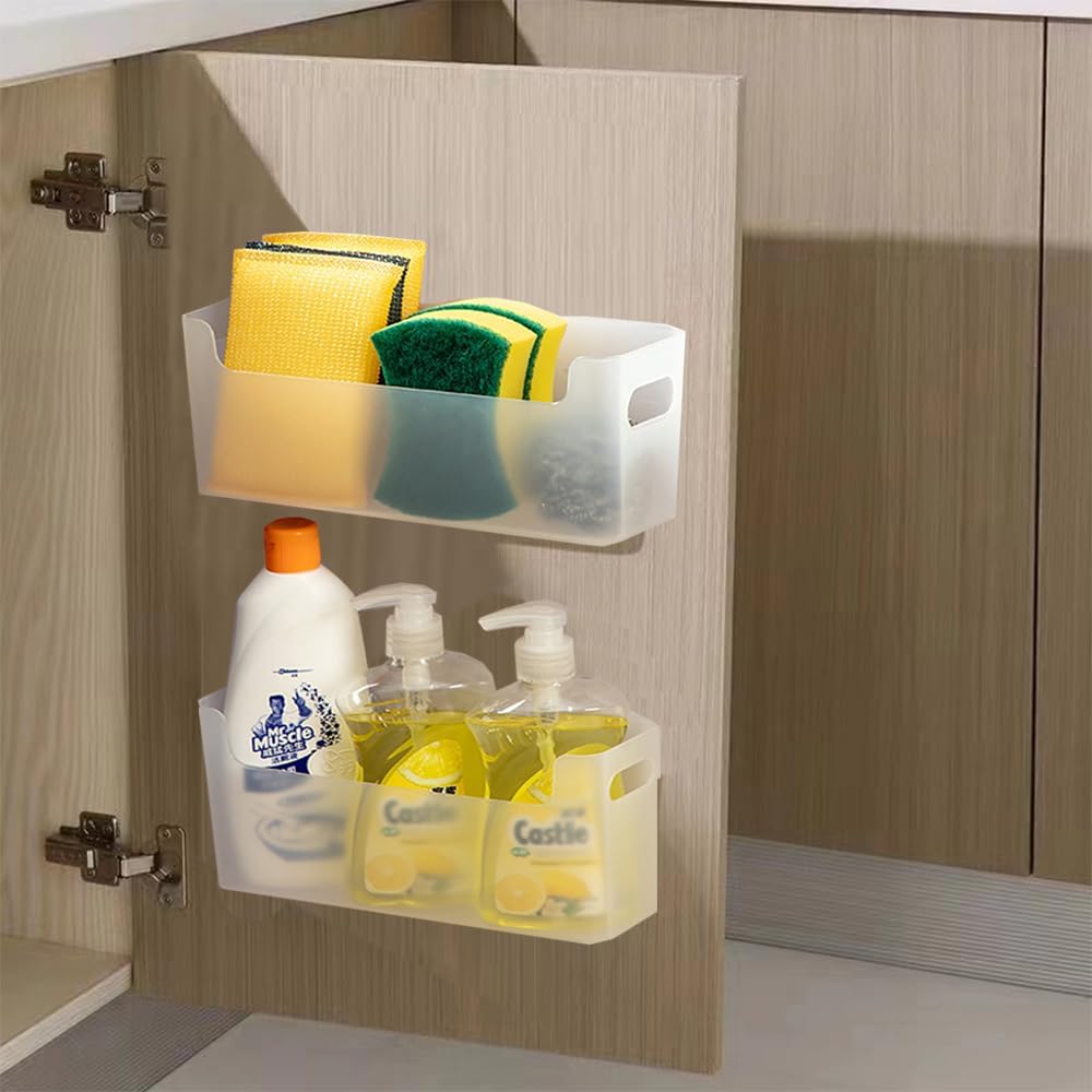 2 Pack Cabinet Organizer Storage, Adhesive Over Cabinet Door Organizer