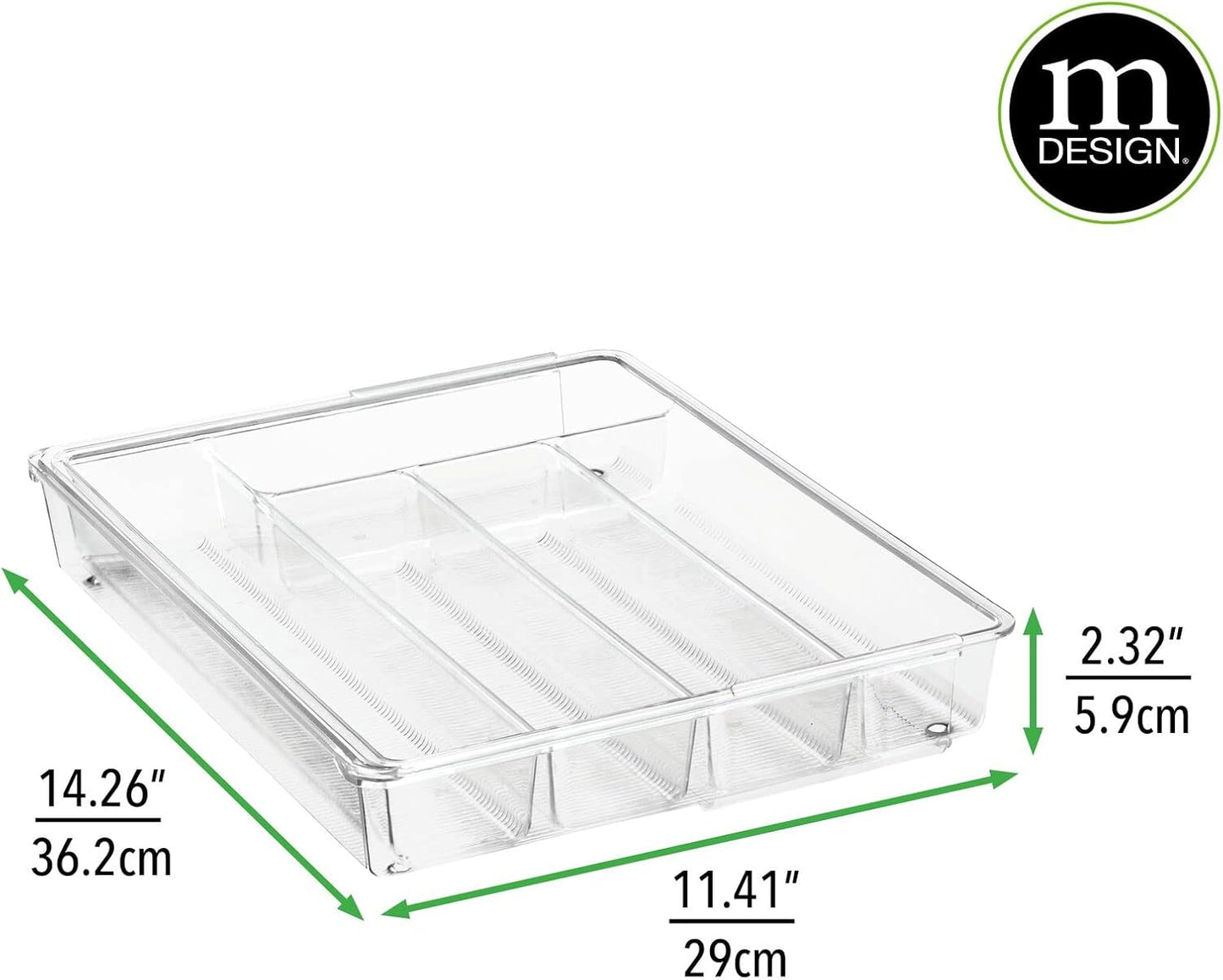 Adjustable, Expandable Plastic Kitchen Cabinet Drawer Storage Organizer Tray
