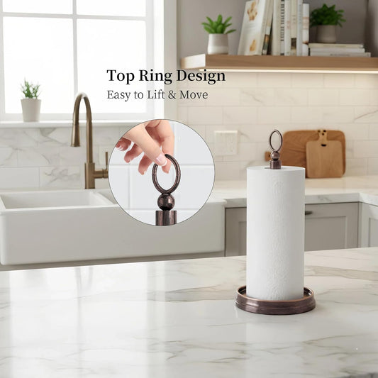 Kasunto Freestanding Metal Paper Towel Holder for Kitchen Counters and Dining Tables