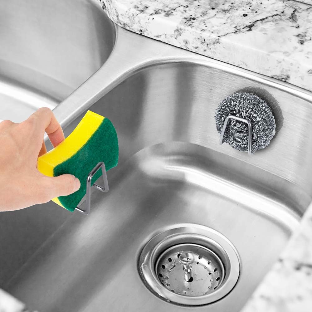 2Pcs Sponge Holders for Kitchen Sink, Strong Adhesive Small Sponge Holder