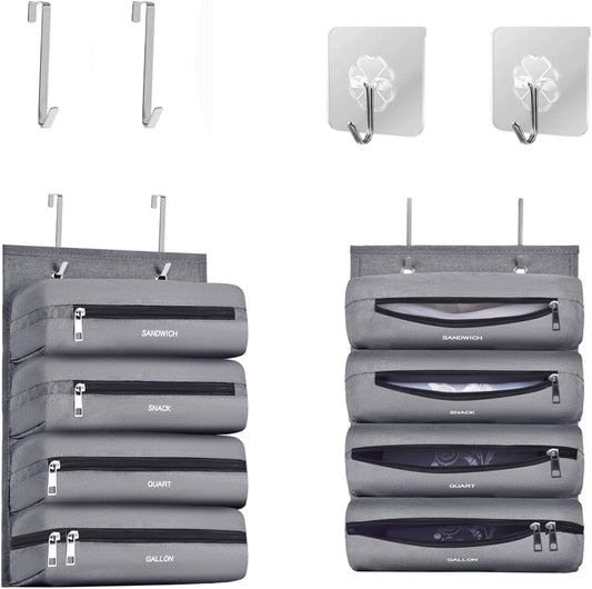 Zipper Bag Organizer Compatible with Gallon, Quart, Sandwich & Snack Food Storage Bag