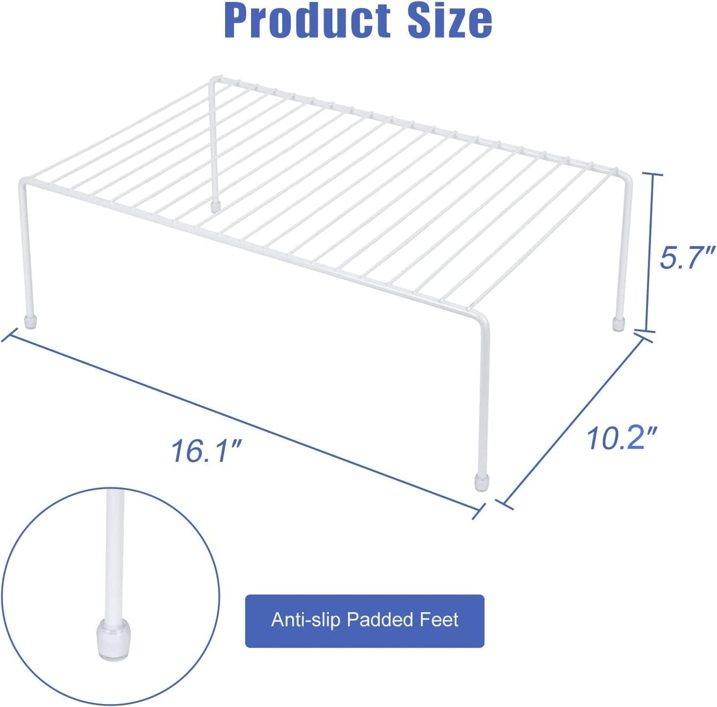 Set of 2 Large (16.1 x 10.2 Inch) Cabinet Storage Shelf Rack